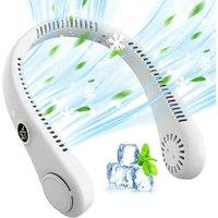 New Portable Neck Fan 1500mAh No Bladeless Hanging Neck Rechargeable Air Cooler 5 Speed Silent Mini Summer Outdoor Sport Fan