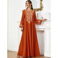 Eid Embroidery Muslim Party Dress for Women Ramadan Abaya Long Dresses Morocco Kaftan Vestidos