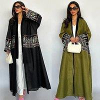 Eid Muslim Women Party Long abaya Jalabiya Embroidery Robe Ramadan Morocco Dubai Arab Kaftan Islam