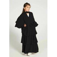 Ramadan Chiffon Muslim Kids Abaya Girls Set Dubai Turkey Islam Hijab Dress Khimar Prayer Clothes For
