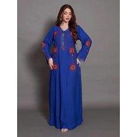 Elegant Embroidery Muslim Dress for Women Jalabiya Abaya Ramadan Long Dresses Abayas Woman Kimono