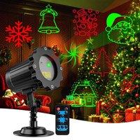 Christmas Laser Light LED Red Green Lawn Lamp 10Patterns Projection Light Outdoor Garden Landscape Light Party Holiday Decor