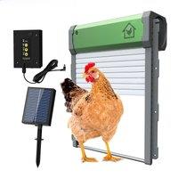 Automatic Chicken Coop Door Solar Powered Aluminum Alloy Chicken Door with Timer / Light Sensor /