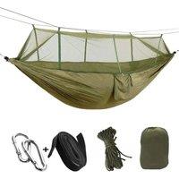 2 Person Camping Garden Hammock With Mosquito Net Outdoor Furniture Bed Strength Parachute Fabric
