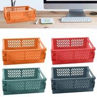 4pcs Mini Folding Storage Box Basket Cosmetic Container Desktop Holder Organizing Storage Baskets