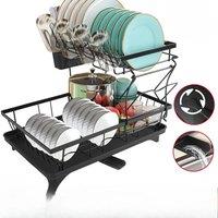2tier Dish Drying Rack Kitchen Organizer Kitchen Sink Holder Countertop Cutlery Storage Holder