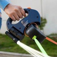 Dual Dog Rope Leash with Light Retractable Double Pet Traction Rope Belt Portable Rotation Pet Rope Supply for 2 Dogs Walking