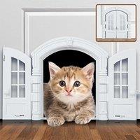 Pets Cat Visible Screen Door Dogs No Flap Wall Entry Door With Locking Function Flexible Interior Door For Large Cats