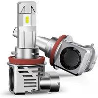 2x Super Bright Car LED Lamps H11 H8 H9 9005 HB3 9006 HB4 55W 6000K White Car Headlight Fog Bulbs with Fan Headlamp Mini Size