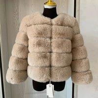 Women's Fashion Faux Fur Coat Super Hot Autumn Winter Women Short Faux Fox Fur Fluffy Jacket High