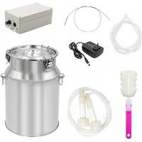 10L Electric Pulsating Cow Goat Milking Machine 220V Cattle Pulse Milking Machine Stainless Steel Milker Bucket Vacuum Pump 1Pcs