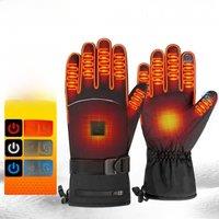 Electric Heated Gloves Thermal Heat Gloves Winter Warm Skiing Snowboarding Hunting Fishing Waterproof Heated Rechargeable Gloves