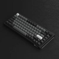 Akko 5075B Plus Black&Cyan/Silver 75% Hot Swap Multi-Modes RGB Mechanical Gaming Keyboard 2.4GHz Wireless/USB Type-C/BT 5.0
