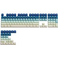 Veekos Gradient Side Printed Keycap Set Cherry Profile PBT Double Shot 136-Key Keycaps for MX Switch