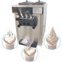 Desktop Soft Ice Cream Machine Commercial Ice Cream Machine Automatic Three Head Small Stall Cone Machine