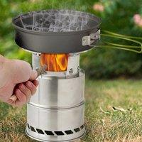 APG Camping Wood Stove Split Portable Gas Stainless Steel Gas Firewood Burners Backpacking Furnace