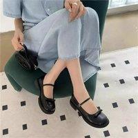 Gothic Cute Shoes for Women Round Toe Woman Footwear Kawaii Low Heel Elegant Square Heels Mary Jane
