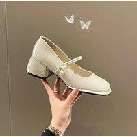 Block Heel Gothic Shoes for Women Woman Footwear Chunky Heels Square Toe Japanese Style Lolita with