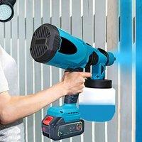 800ML Electric Spray Gun Cordless Paint Sprayer Auto Furniture Steel Coating Airbrush Easy Paint Sprayer for Makita 18V Battery