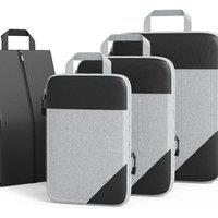 2025 Travel Compressed Packaging Cube Storage Kit with Shoe Bag Mesh Vision Portable Lightweight Luggage Bag