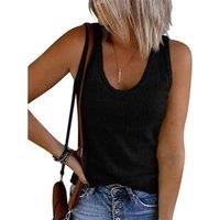Summer Women Casual Sleeveless Ladies Clothes Bottoming T Shirt Round Neck Solid Color Sexy Vest
