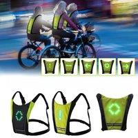 New 2025 LED Wireless Cycling Vest 20L MTB Bike Bag Safety LED Turn Signal Light Vest Bicycle