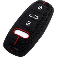 Silicone Car Remote Key Fob Case Cover Chain For 2020-2025 Audi S6 S7 S8 A3 A6 A7 A8 E-tron Q7 Q8