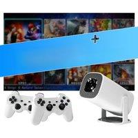 Android 11 Gaming Projector P30MAX 64GB TF Card Wireless Gaming Controller Dual WIFI 1280*720P Home Theater Portable Projector