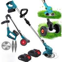 Cordless Electric Lawn Mower Handheld Grass Trimmer Length Adjustable Cutter Household Garden Tools