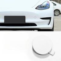Auto Car Front Bumper Tow Hook Eye Cover Trim Trailer Cap Plug for Tesla Model 3 Automobiles Parts White Front trailer cover