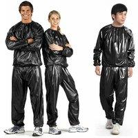 1Set Heavy Duty Sweat Sauna Suit Anti-Rip Training Fitness Weight Loss Slimming Clothes Solid Color