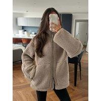 Solid Casual Loose Zippered Plush Jacket Women's Fashion Elegant Long Sleeve Overcoat 2025
