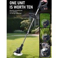 Electric Lawn Mower Lithium Rotary Mower Push Lawn Hoe Trimmer Portable Brushcutter Adjustable Pole Length Lawn Trimmer