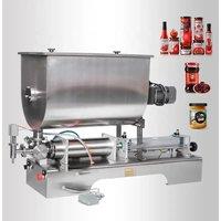 Horizontal U-Shaped Hopper Filling Machine Single Head Peanut Chocolate Sauce Honey Paste Mixing And Packaging Machine