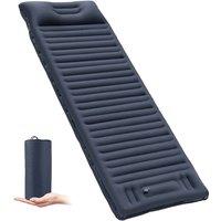 Outdoor Camping Inflatable Mattress Sleeping Pad With Pillows Ultralight Air Mat Built In Inflator