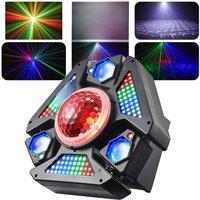 3 Arms Magic Ball Party Lights 4IN1 Effect 50W LED Beam Moving Head Lights LED Strobe Light DMX Control DJ Lazer Light for Disco
