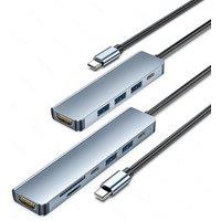 RAGEER 7-in-1 Type-c Multi-Function Docking Station for Laptops with 4K HDMI, USB 3.0, TF+SD USB 2.0