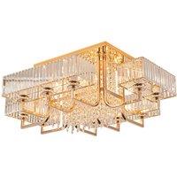 2025 Trendy LED Dimmable Black Chrome Crystal Lamparas De Techo Ceiling Chandelier Ceiling Lamp For Dinning Room