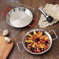 Spanish seafood rice Pot thickened stainless steel Cooking Paella Pan Lobster Snack Plates Saucepan