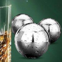 2pcs 304 Stainless Steel Ice Cubes Quick-Frozen Ice Balls Iced Tartar Whiskey Round Metal Ice