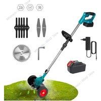 Garden Tools Electric Lawn Mower Cordless Grass Trimmer Adjustable Length Wheel Edge Cutter for 21V