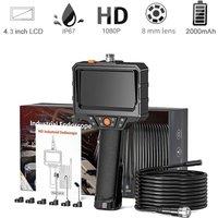 Industrial Endoscope Camera 4.3 Inch IPS Screen HD 1080P Pipe Sewer Inspection Borescope IP67