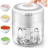 100/250ml Electric Garlic Masher Mini Chopper Vegetable Chili Meat Ginger Masher Machine USB Charging Blenders Kitchen Gadgets