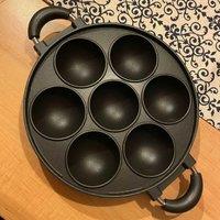 7 Hole Cooking Cake Pan Cast Iron Omelette Pan Non-Stick Cooking Pot Breakfast Egg Cooker Cake Mold