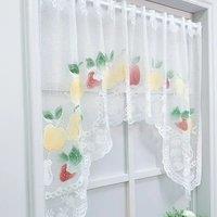 Lace Fruit Embroidery Window Curtain Living Room Kitchen Partition Door Curtain White Decorative