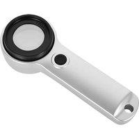 10X Handheld Illuminated Magnifier USB Rechargeable Jewelry Magnifying Glasses with LED and UV Light for Gem Jade Appraisal