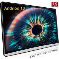 13.3 Inch Car Headrest Monitor Android 13 Tablet PC 4K 1080P WIFI Bluetooth USB HDMI Airplay Car Monitor Movie Video Player