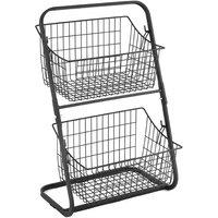 2 Tiers Iron Storage Shelf Rack for Kitchen Seasoning Organizer Fruits Holder Assembly Bathroom