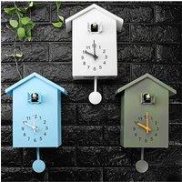 Modern Fashion Creative Pendulum Clocks Bird House Battery Powered Cuckoo Wall Clock For Living Room