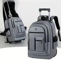 Large Capacity Travel Backpack With Wheels, Multi Layer Trolley Luggage Bag, Multifunctional